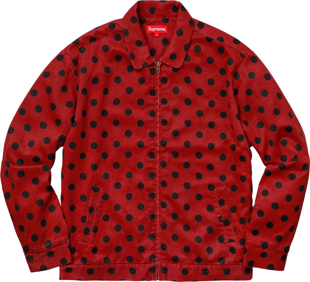 supreme-18ss-spring-summer-polka-dots-rayon-work-jacket