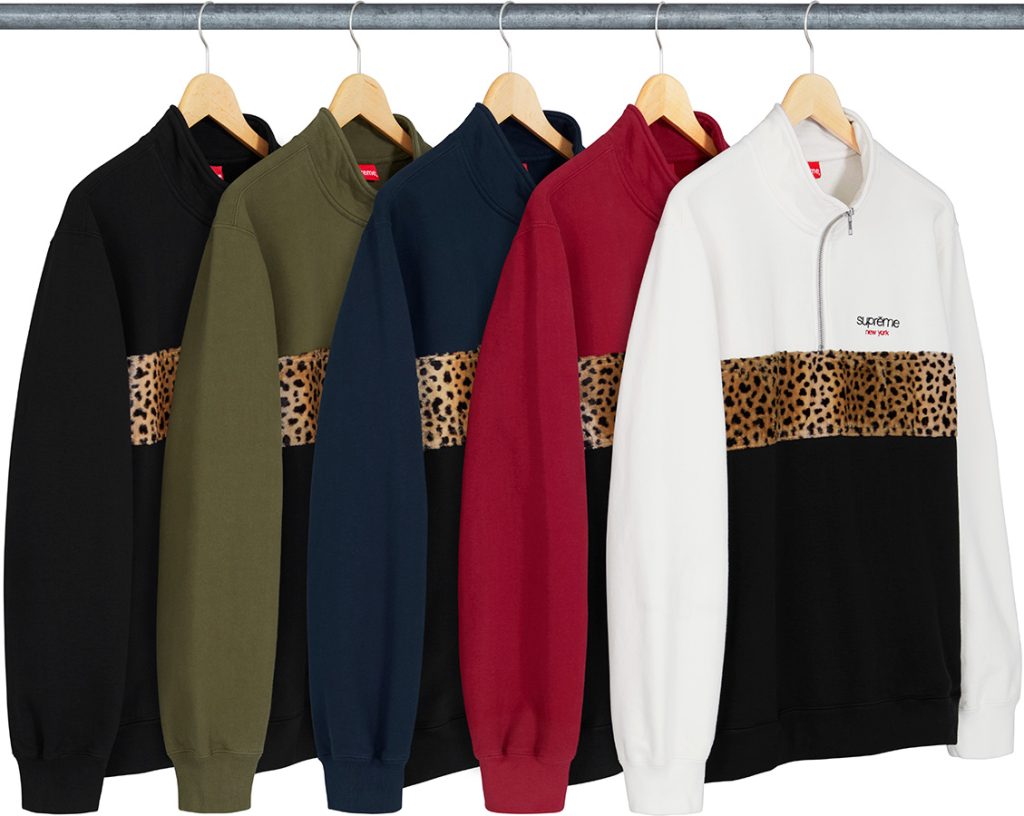 supreme-18aw-fall-winter-leopard-panel-half-zip-sweatshirt