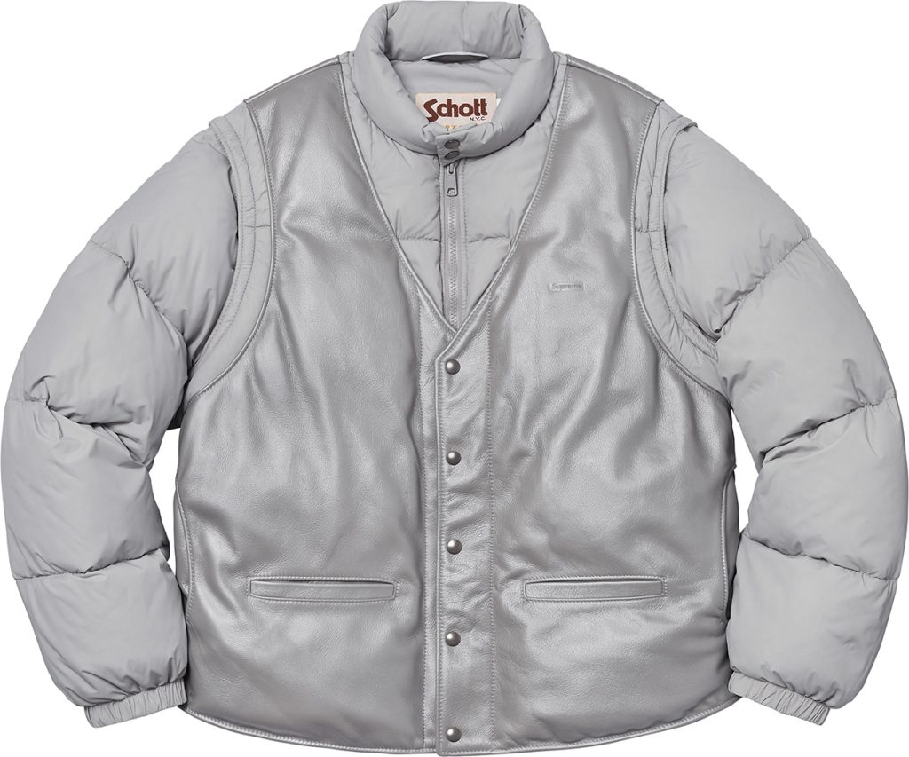 supreme-18aw-fall-winter-supreme-schott-down-leather-vest-puffy-jacket