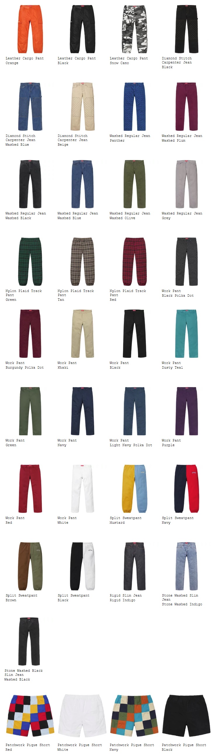 supreme-18aw-launch-20180818-week1-release-items-pant