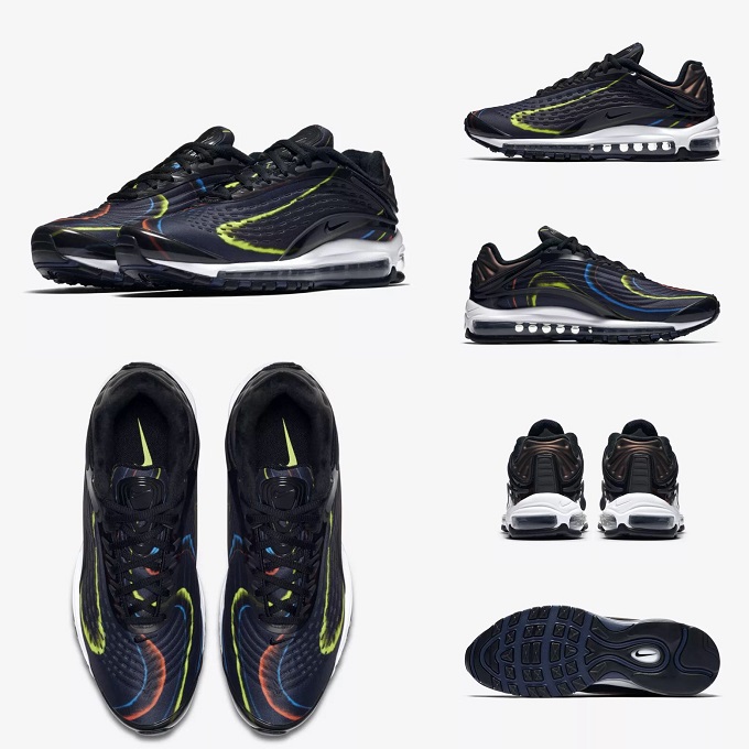 nike air max deluxe black midnight navy  and  silver