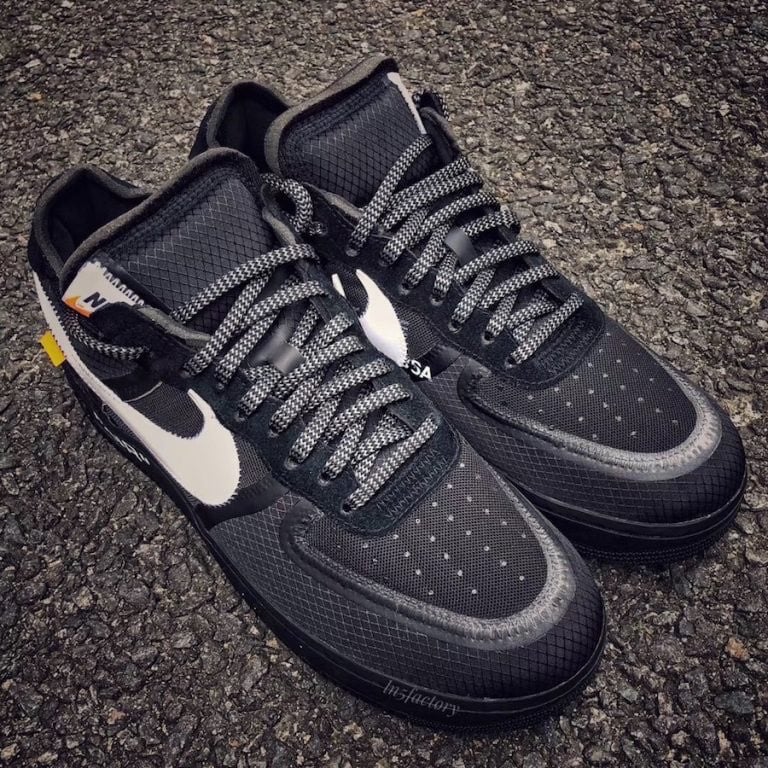 off white nike air force 1 low black