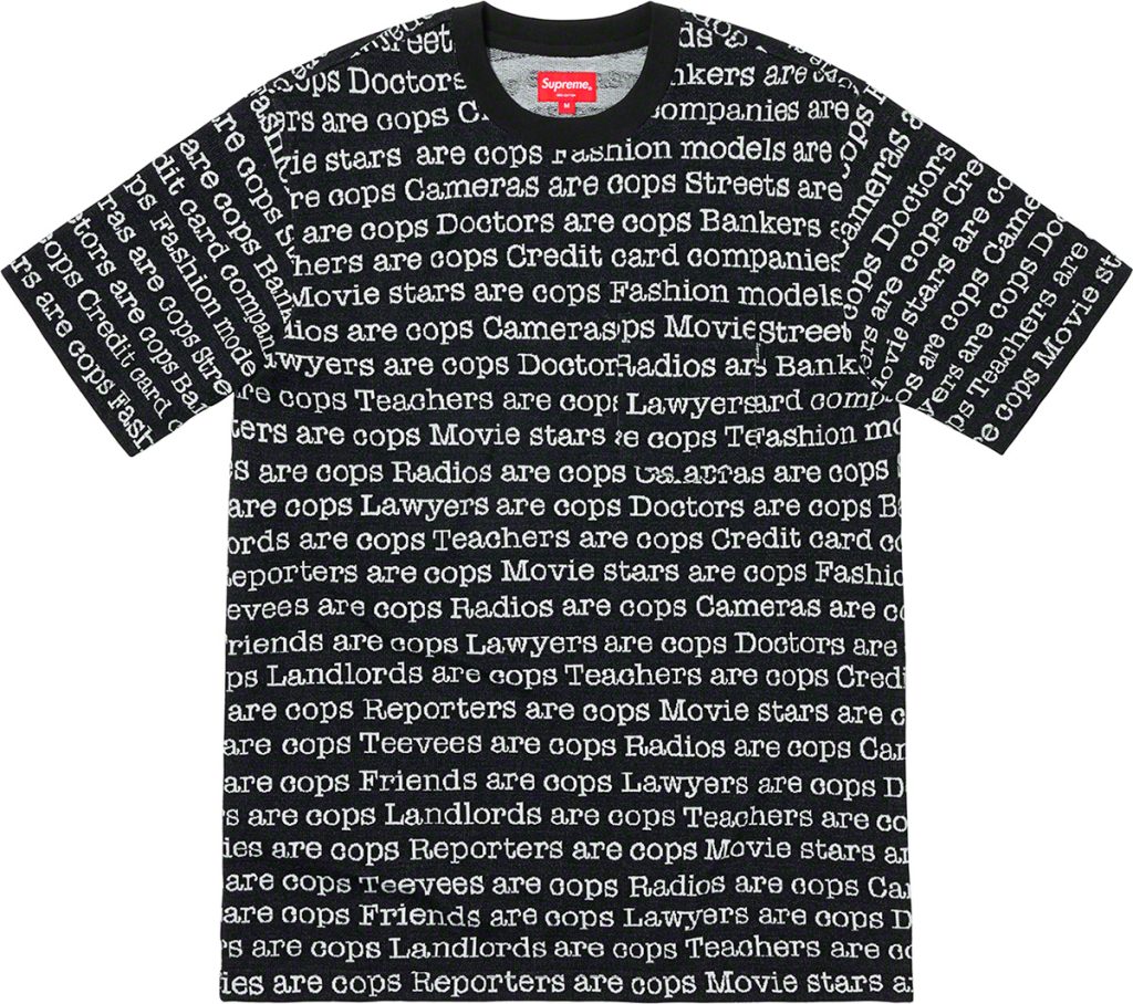 supreme-19ss-spring-summer-cops-jacquard-pocket-tee