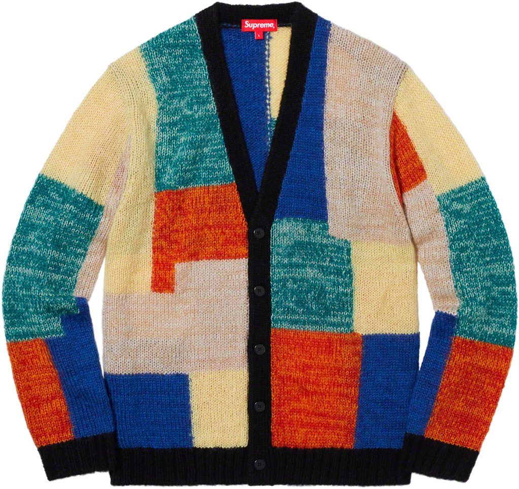 supreme-19ss-spring-summer-patchwork-mohair-cardigan
