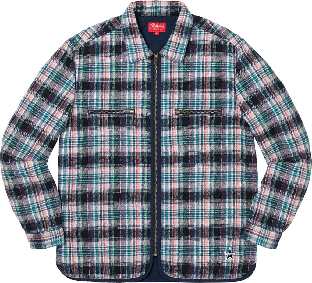 supreme-19aw-19fw-fall-winter-quilted-plaid-zip-up-shirt