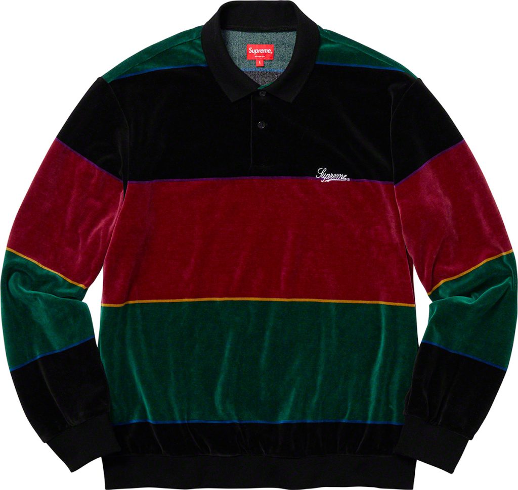 supreme-19aw-19fw-fall-winter-stripe-velour-l-s-polo