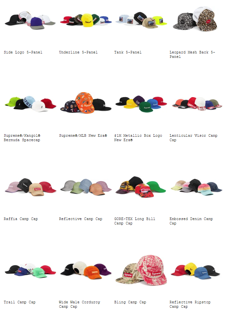 supreme-20ss-spring-summer-collection-caps