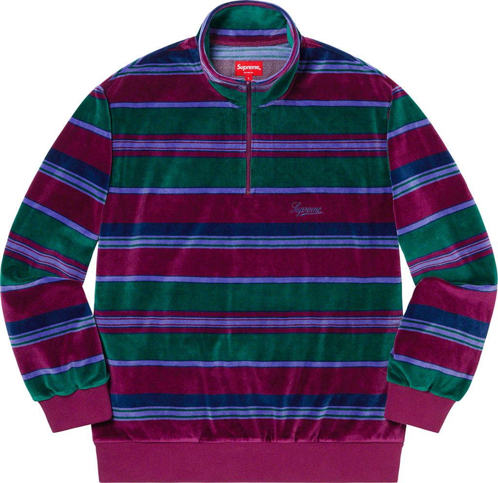 supreme-20aw-20fw-stripe-velour-half-zip-pullover