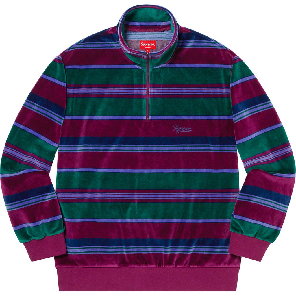 supreme-20aw-20fw-stripe-velour-half-zip-pullover