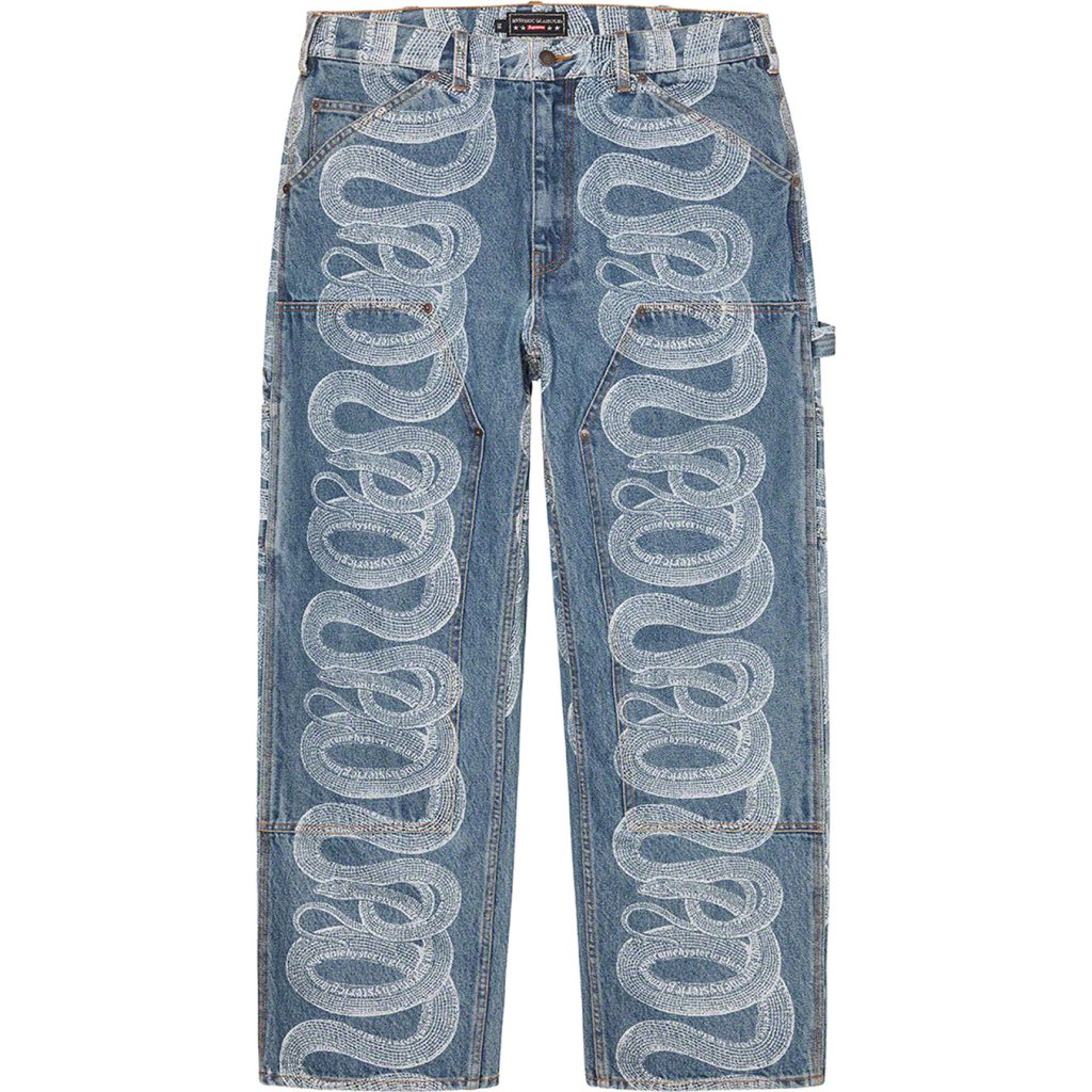 supreme-hysteric-glamour-21ss-collaboration-collection-release-20210320-week4-snake-double-knee-denim-painter-pant