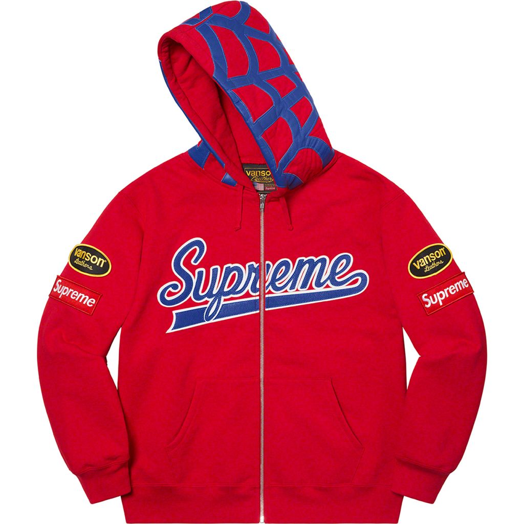 supreme-21ss-spring-summer-supreme-vanson-leathers-spider-web-zip-up-hooded-sweatshirt