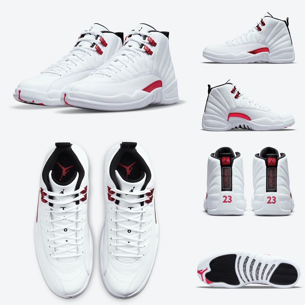 Air jordan 12 white university clearance red