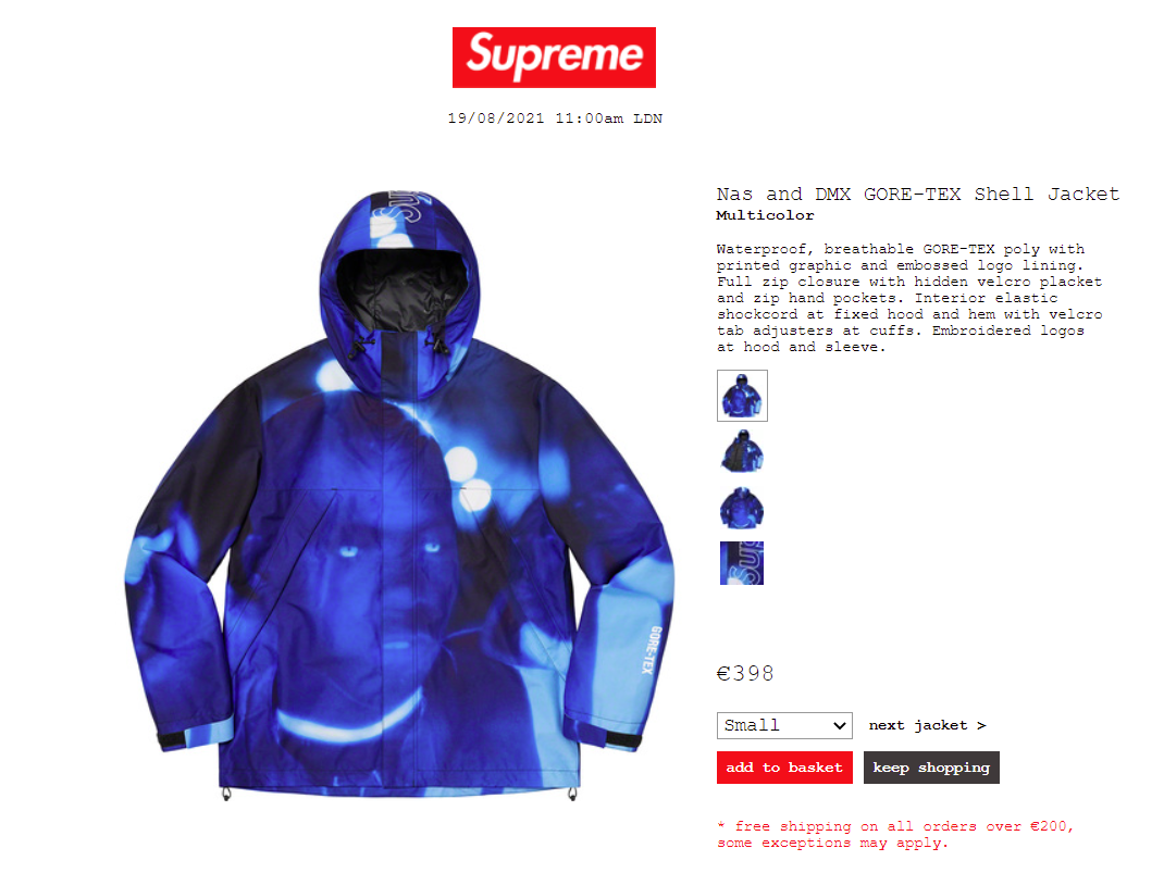 Supreme Nas and DMX GORE-TEX Shell Jacket