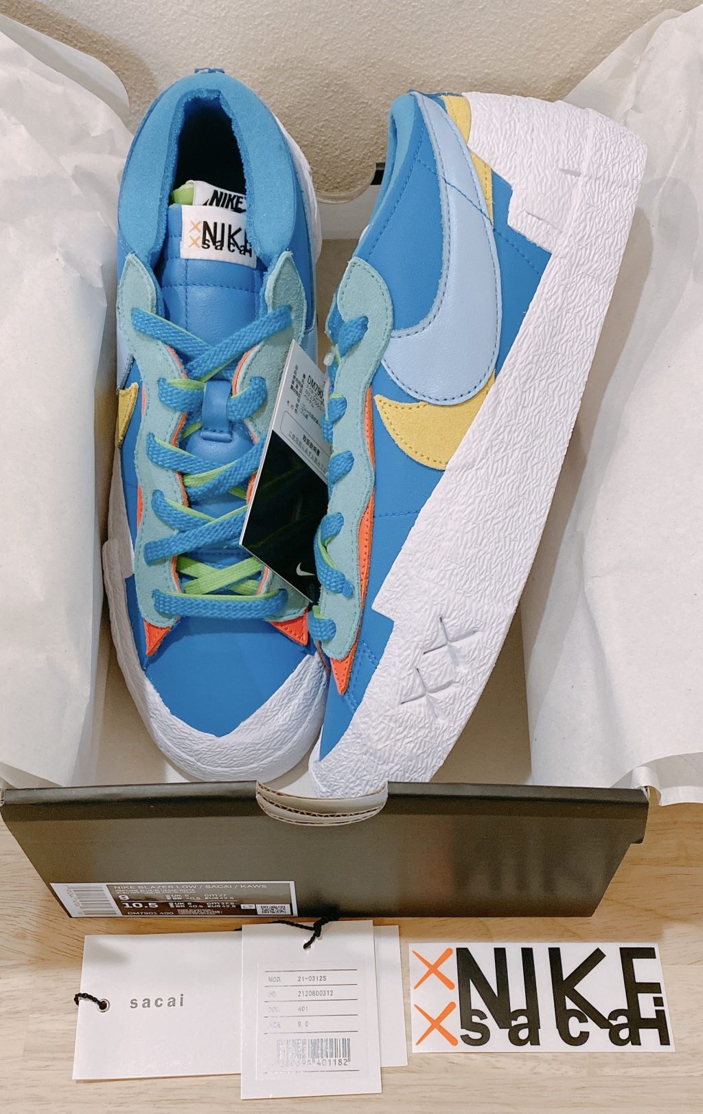 メンズKAWS × sacai × Nike Blazer Low Blue 27.5