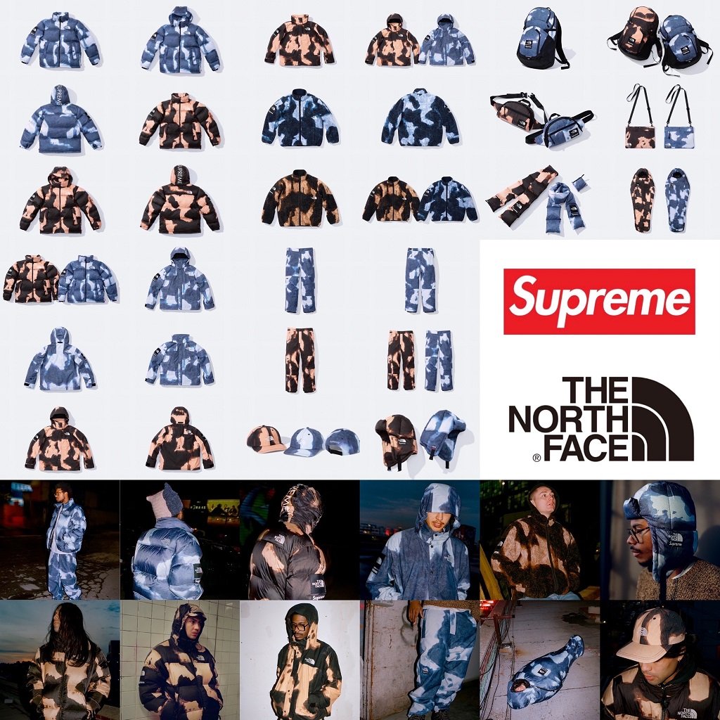 Supreme northface フリース 21aw denim print-