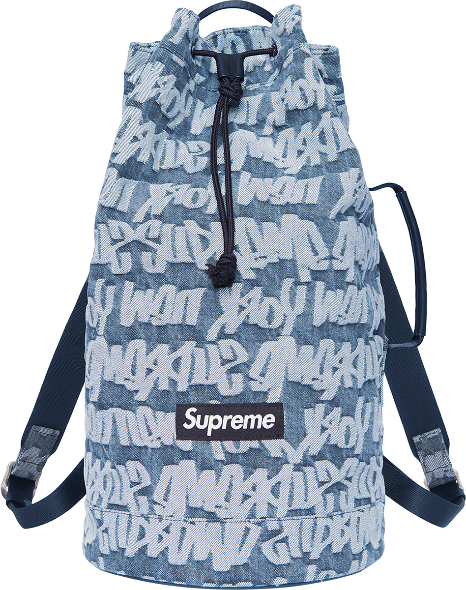 supreme-22ss-spring-summer-fat-tip-jacquard-denim-backpack