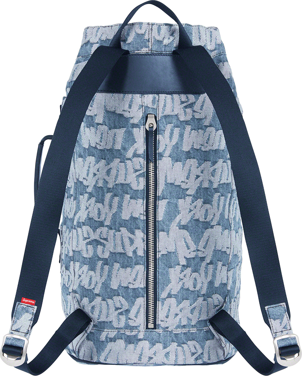 supreme-22ss-spring-summer-fat-tip-jacquard-denim-backpack