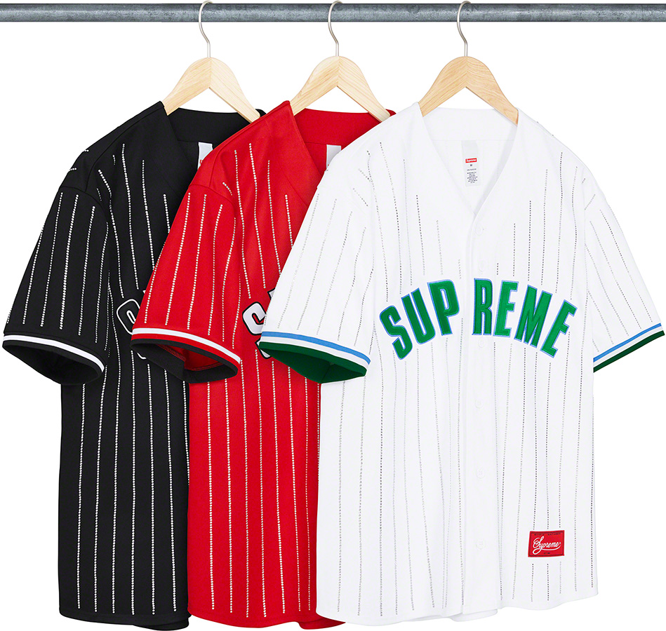 supreme-22ss-spring-summer-rhinestone-stripe-baseball-jersey