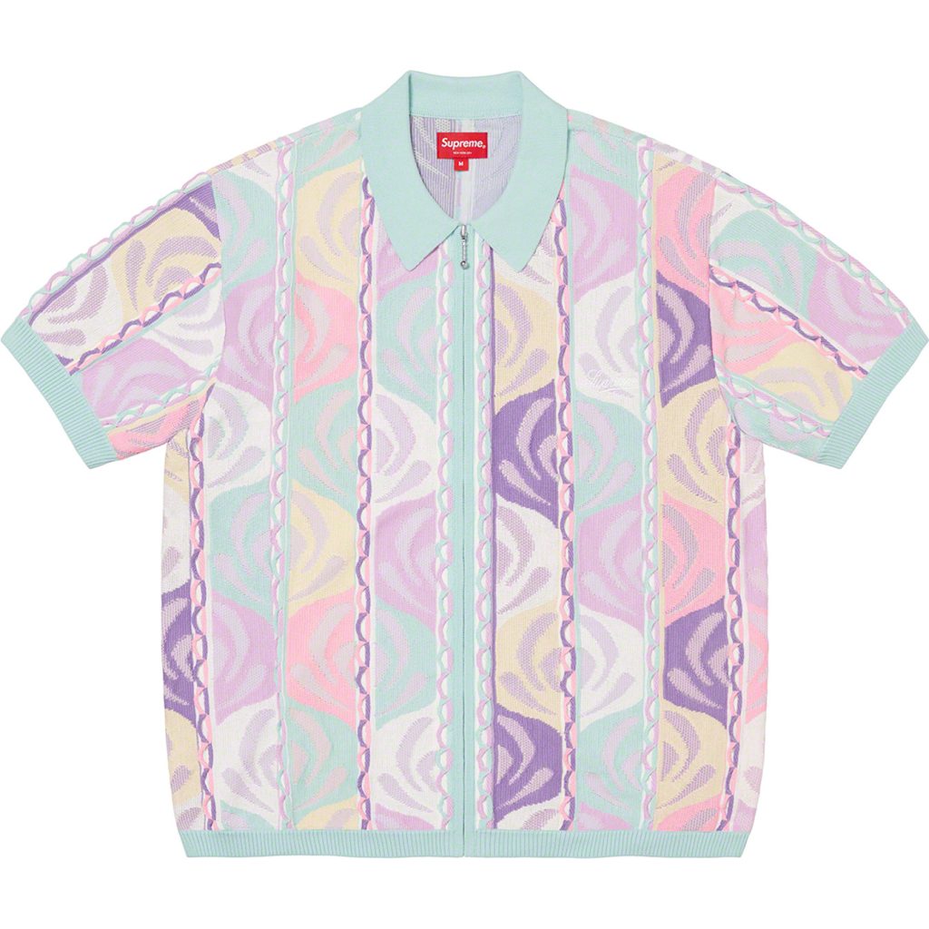 supreme-22ss-abstract-textured-zip-up-polo
