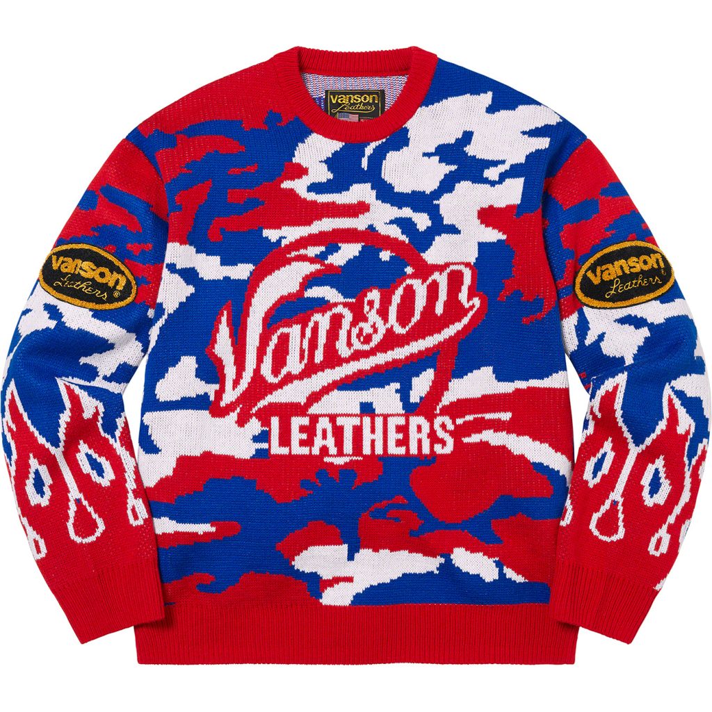 supreme-22ss-supreme-vanson-leathers-sweater