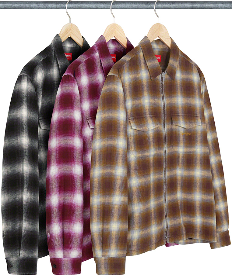 supreme-22aw-22fw-shadow-plaid-flannel-zip-up-shirt