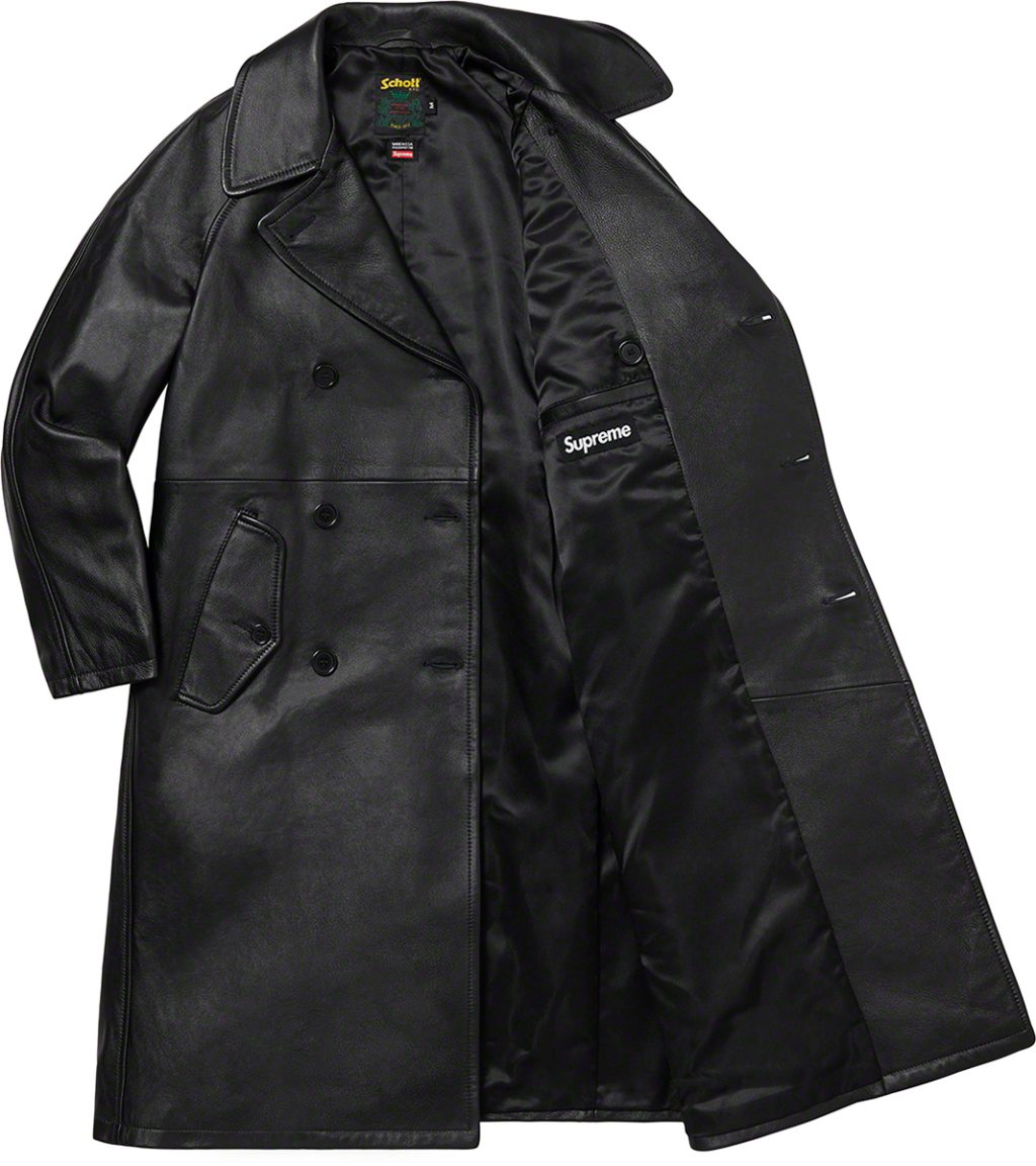 supreme-22aw-22fw-supreme-schott-leather-trench-coat