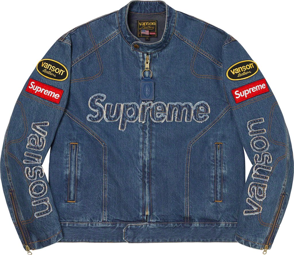 supreme-22aw-22fw-supreme-vanson-leathers-cordura-denim-jacket