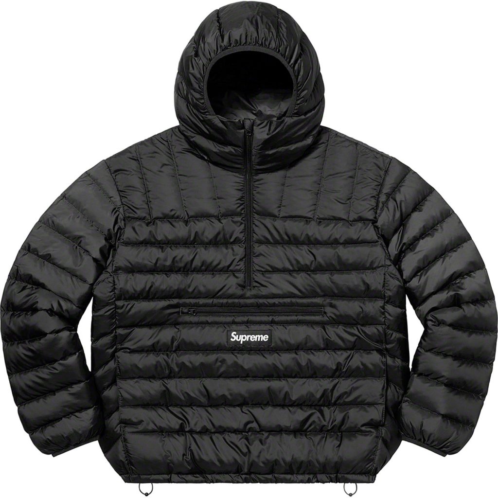 supreme-22aw-22fw-micro-down-half-zip-hooded-pullover