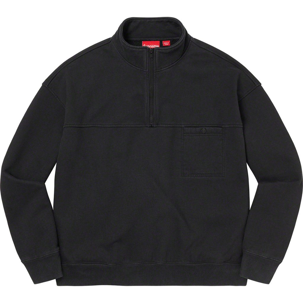 supreme-22aw-22fw-washed-half-zip-pullover