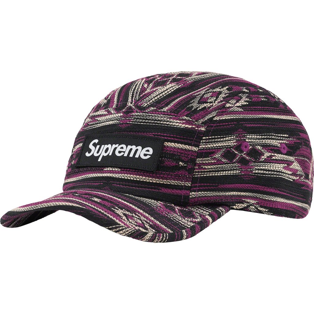 supreme-22aw-22fw-woven-pattern-camp-cap