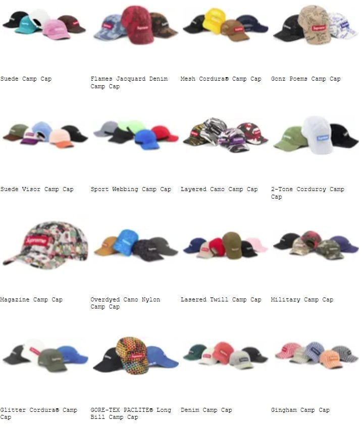 supreme-23ss-caps-hats