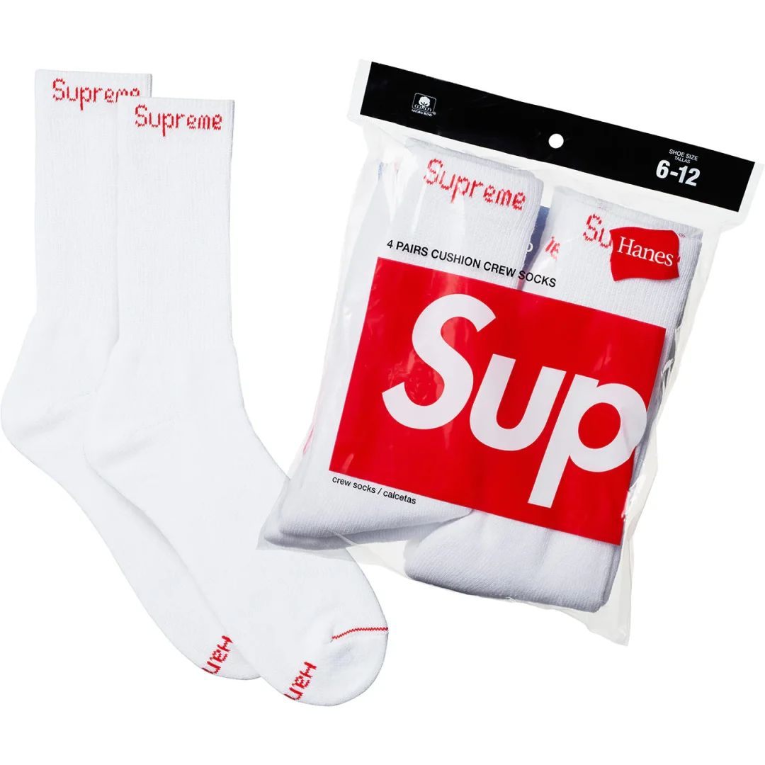 supreme-23ss-hanes-r-crew-socks-4-pack