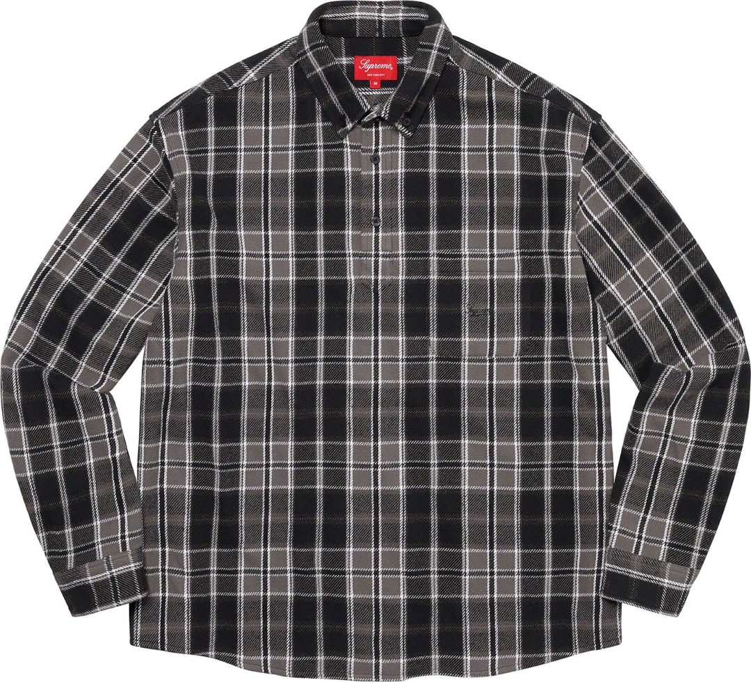 supreme-23ss-pullover-plaid-flannel-shirt