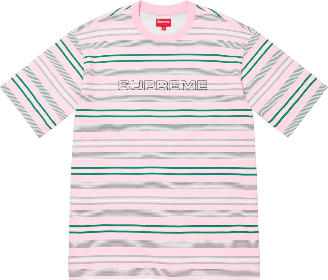 シュプリーム Supreme 2023年春夏 Mesh Stripe S/S Shirt メッシュポリエステル 半袖シャツ ブラック【サイズL】【メンズ】