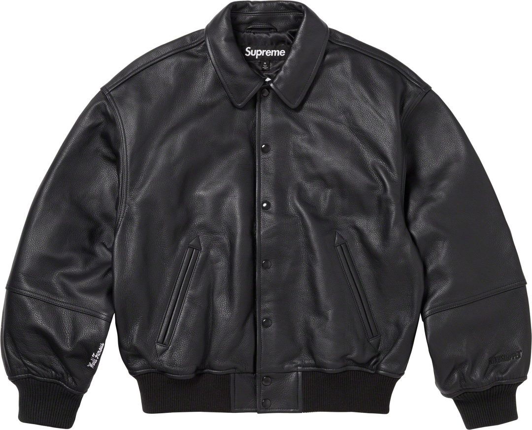 supreme-23fw-23aw-gore-tex-infinium-windstopper-leather-varsity-jacket