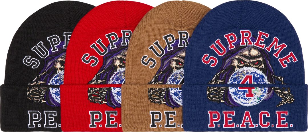 supreme-23fw-23aw-peace-embroidered-beanie