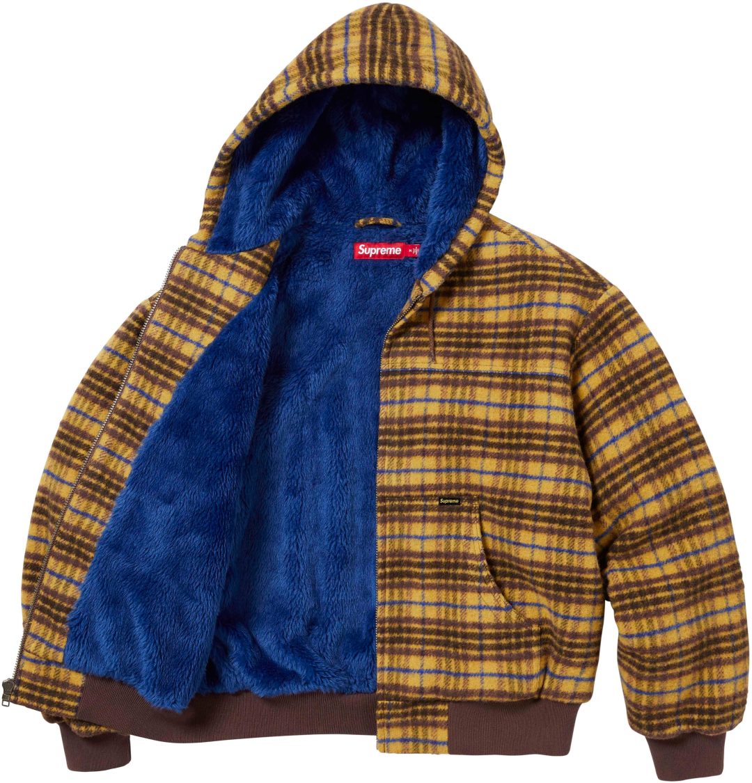 supreme-23fw-23aw-plaid-wool-hooded-work-jacket