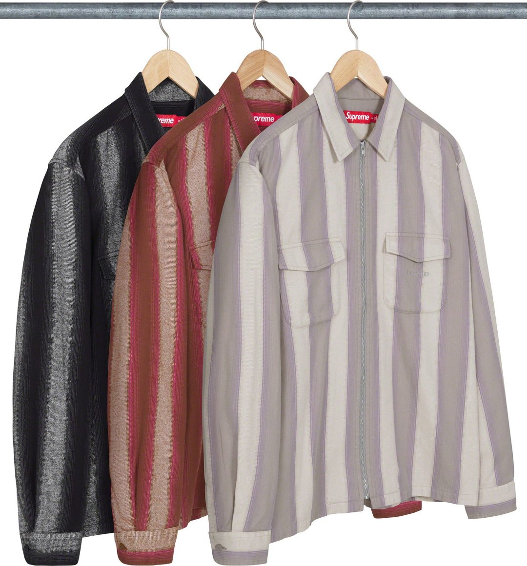 supreme-23fw-23aw-stripe-flannel-zip-up-shirt