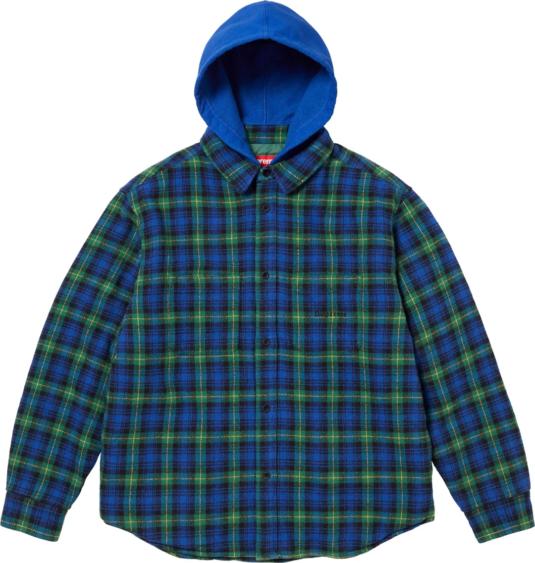 supreme-23fw-23aw-tartan-flannel-hooded-shirt