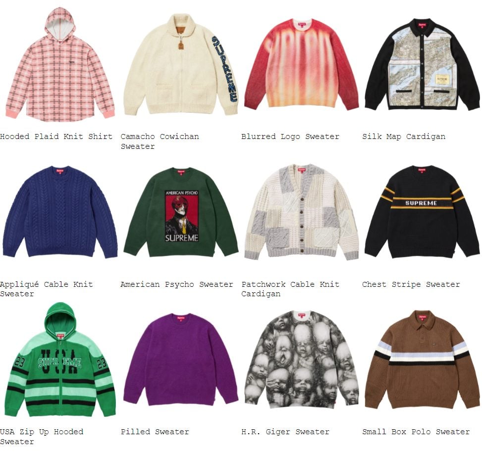 supreme 23fw American Psycho Sweater 新品-