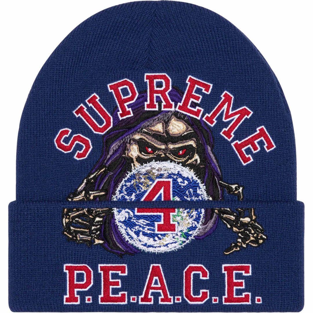 supreme-23fw-23aw-peace-embroidered-beanie
