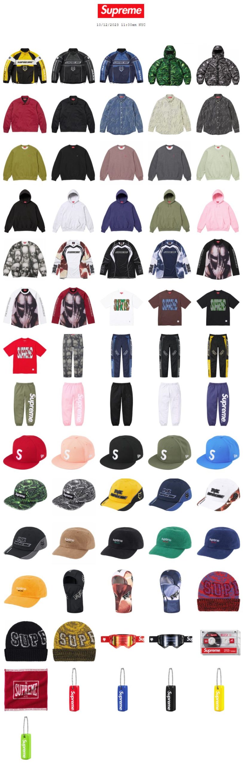 Supreme 公式通販サイトで10月14日 Week8に発売予定の23FW 23AW 新作