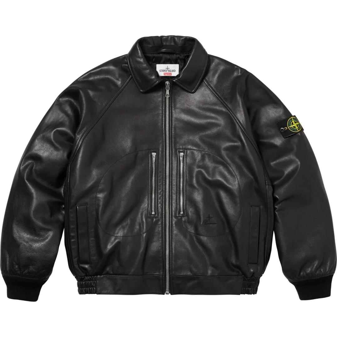 supreme-stone-island-23fw-23aw-leather-bomber-jacket