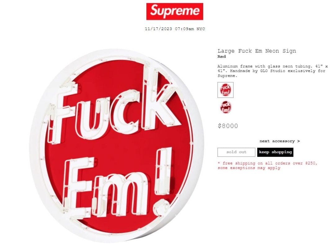 Supreme 公式通販サイトで11月18日 Week13に発売予定の23FW 23AW