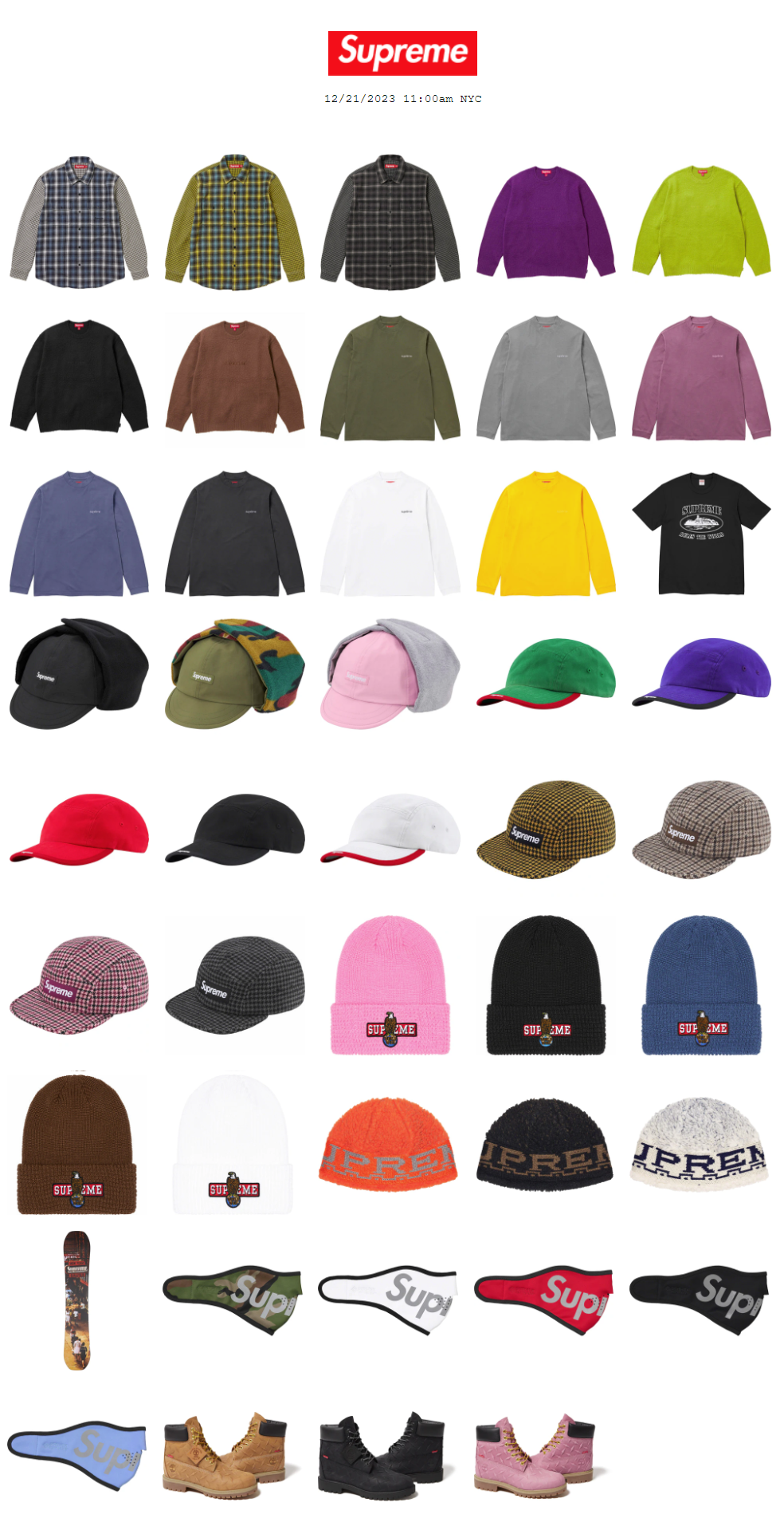 Supreme 公式通販サイトで12月23日 Week18に発売予定の23FW 23AW 新作 ...