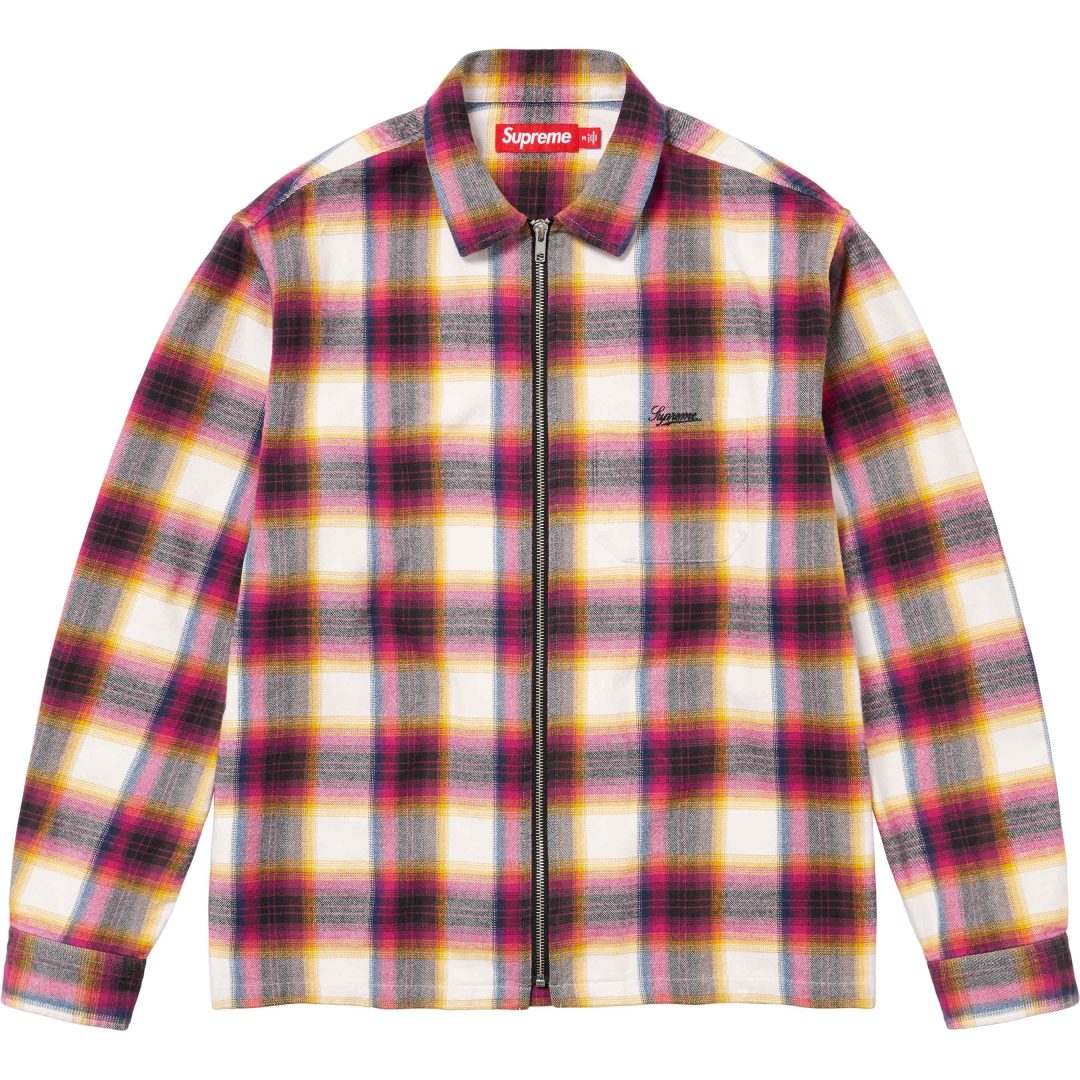 supreme-24ss-shadow-plaid-flannel-zip-up-shirt