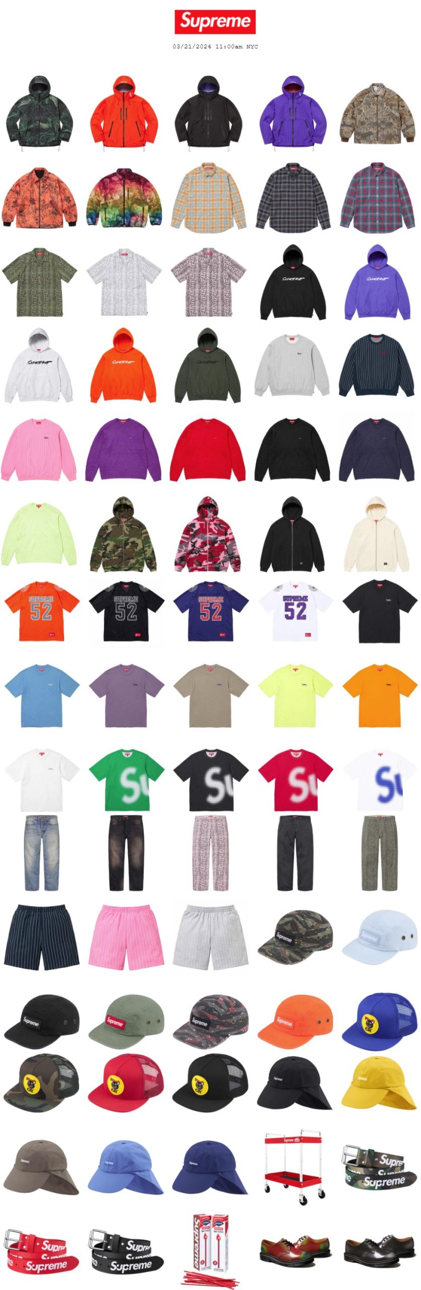 Supreme 公式通販サイトで3月23日 Week6に発売予定の24SS 新作アイテム ...