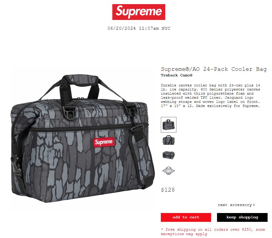AO 24-Pack Cooler Bag - spring summer 2024 - Supreme Supreme x Ao