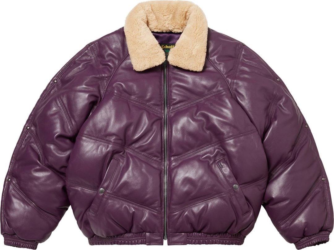 supreme-24fw-24aw-supreme-schott-chevron-leather-down-puffer-jacket