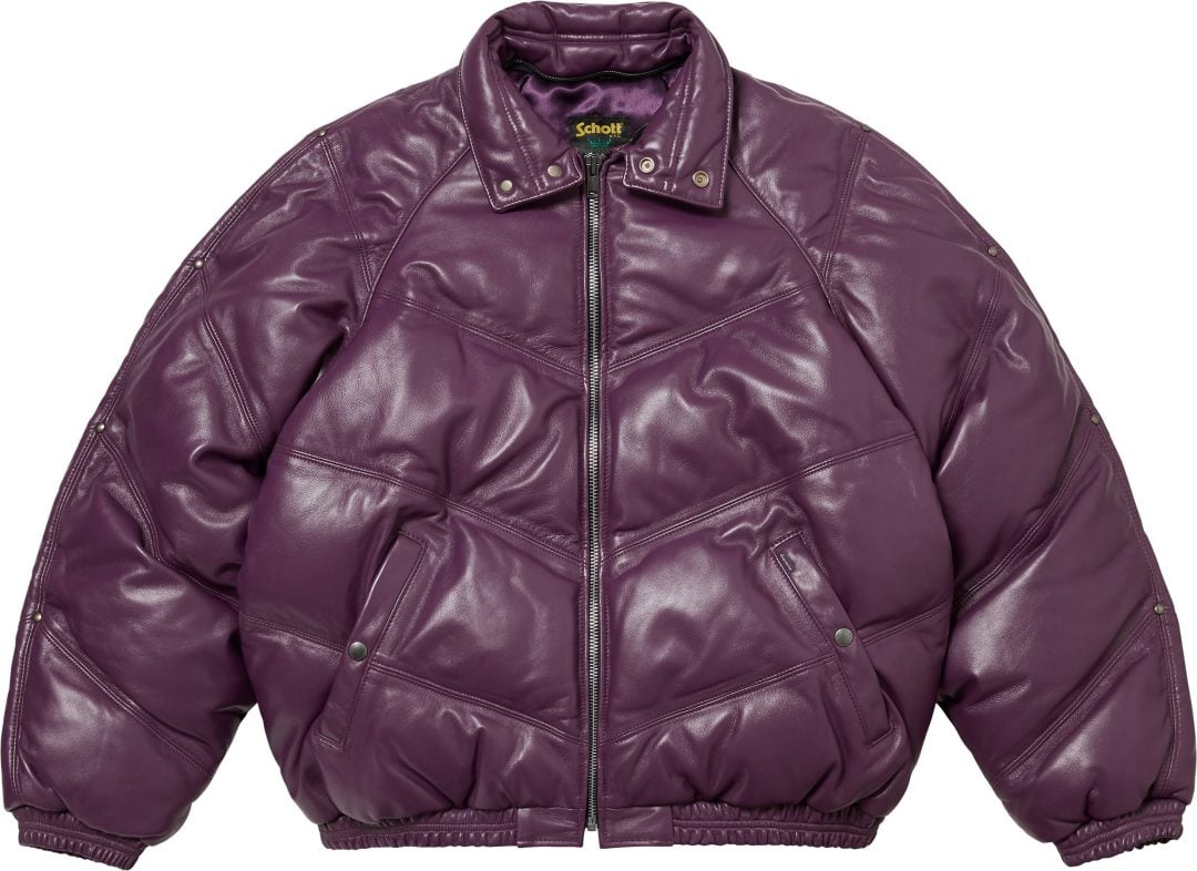 supreme-24fw-24aw-supreme-schott-chevron-leather-down-puffer-jacket